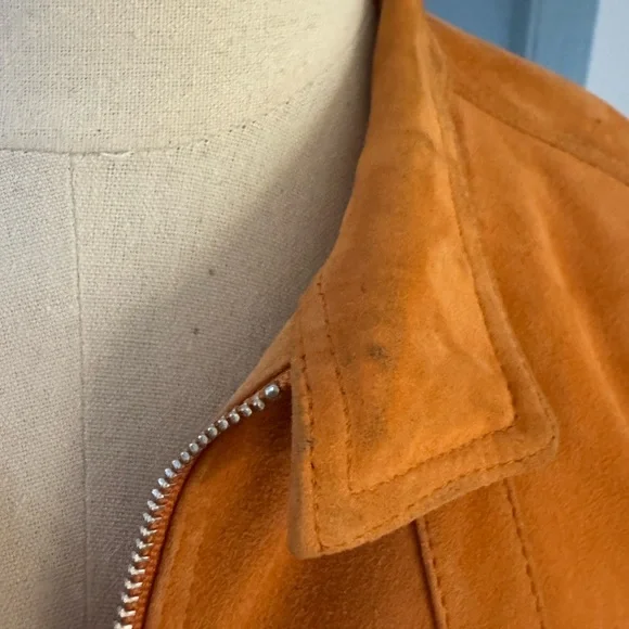 Lafayette 148 New York Orange Leather Jacket - Picture 12 of 14